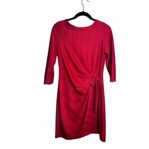 Shelby & Palmer Size 8 Red Dress Faux Wrap Style Red Texture Holiday